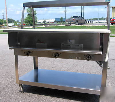 Duke aerohot 3 well gas steam table w/ sneezeguard