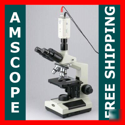 Professional compound video microscope system 40-1600X 