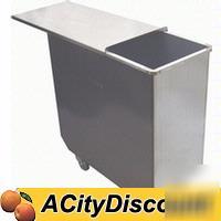 Stainless steel 84 qt flour ingredient bin w/ casters