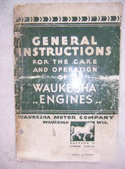 1953 waukesha engine operation general care manual k