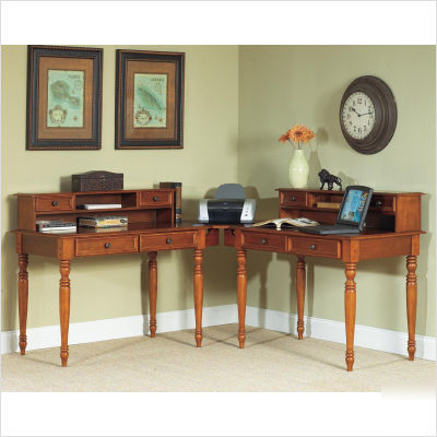 Home styles homestead oak office desk hutch corner set