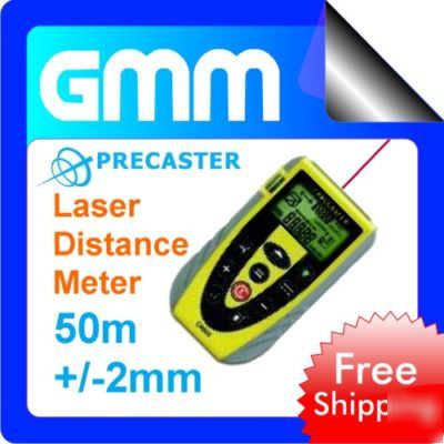 Laser distance range meter measuring tape 50M yellow