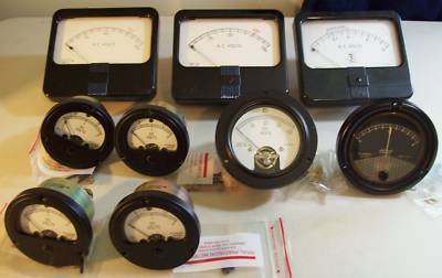 Lot panel meters meter simpson ideal phaostron 9 pcs. 