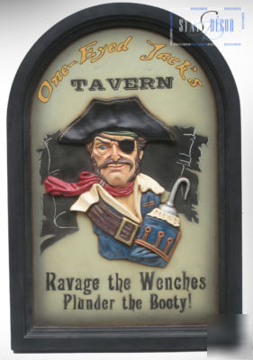 New pirate pub sign jack's tavern advertising plate 