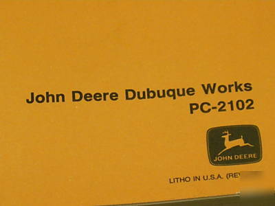 John deere 762B scraper service parts catalog manual