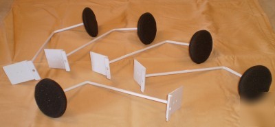Five slatwall slat wall hat holders display white w pad
