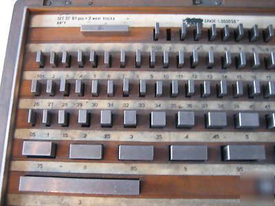 F. v. fowler rectangular steel gauge block set & box