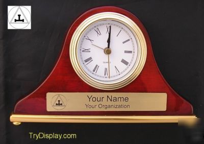 Royal arch chapter triple tau desk set clock gift award