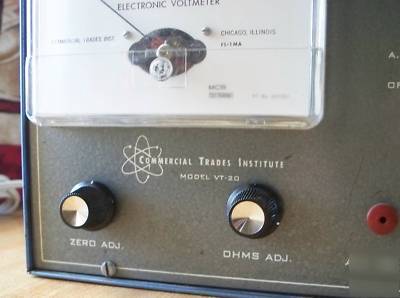  vintage electronic voltmeter cti model vt-20 mint 