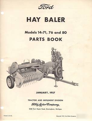 (4 for 1 price) ford equipment parts & operating manual