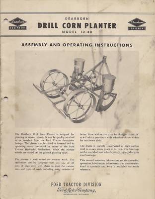 (4 for 1 price) ford equipment parts & operating manual