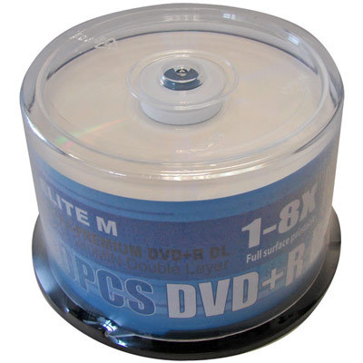 50 elite 8X full face printable dvd+r dual layer dvd