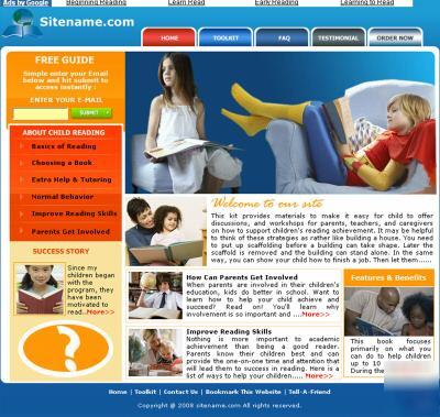 Child reading website for sell +adsense