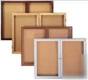 Oak enclosed cork bulletin board - 1-door - 36X30