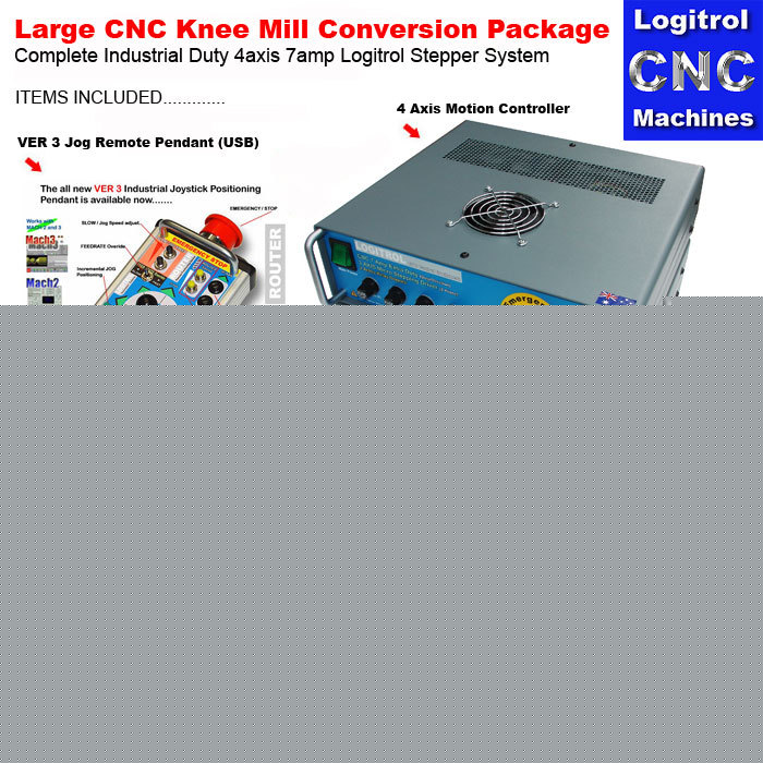 New large cnc 4 axis knee mill conversion retrofit all 