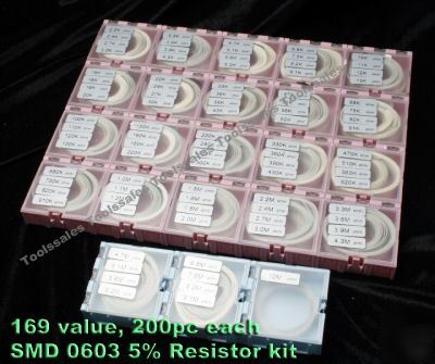 New 169 value 200PC each 0603 smd resistor kit set
