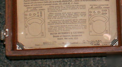 Weston 301 ac & dc wattmeter vintage antique wood box 