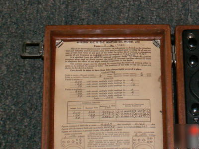 Weston 301 ac & dc wattmeter vintage antique wood box 