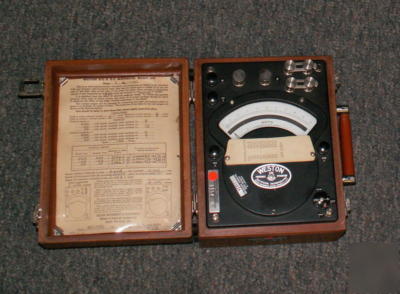 Weston 301 ac & dc wattmeter vintage antique wood box 