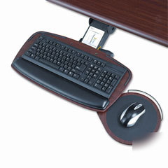 Safco premier keyboard platform wswivel mouse tray