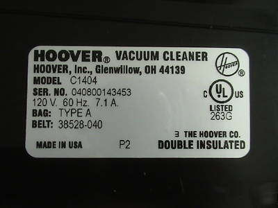 Hoover lightweight upright 7.1 amp allergen hoo 1404