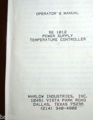 Marlow industries se 1012 temperature controller 