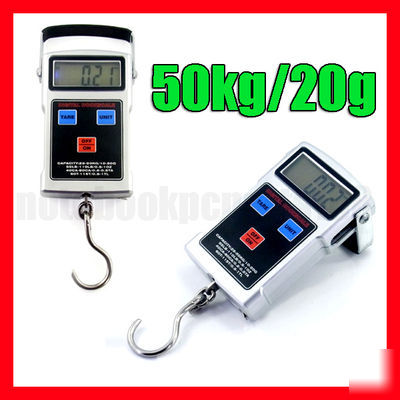 Digital hanging luggage fishing clock scale 50KG #5377