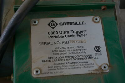 New greenlee 6800 electrical wire pulling set 