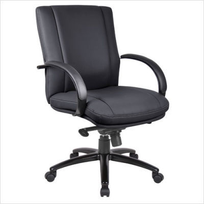 Mid back executive chair base / fabric chrome black