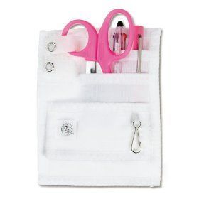 Nurse organizer pocket kit 742 nylon *white / hot pink*