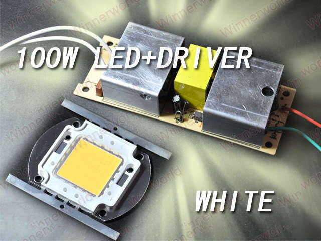White high power 100W 6500LM led lamp light + ac driver
