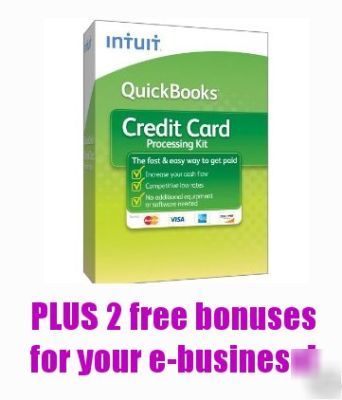 2010 quickbooks credit card processing kit + 2 bonuses 