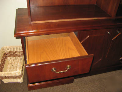 Beautiful wood bookcase and credenza