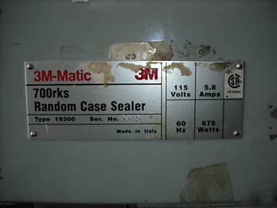 3M matic 700 rks random box case carton sealer taper