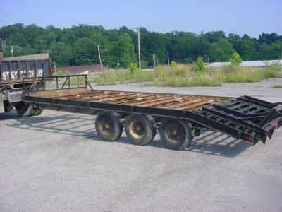 Equipment trailer hd 16' flat with 4' dove tail & ramps