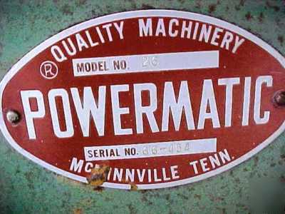 Powermatic #26 single spindle shaper,115 volt,w/tooling