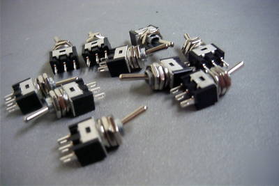 10X miniature toggle switch spdt on-off-on centre off
