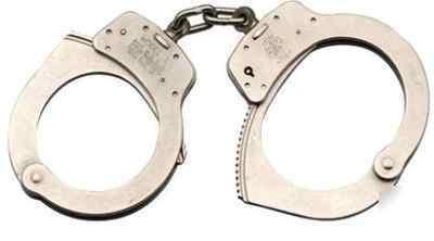 New smith & wesson s&w model 1 chain nickel handcuffs 