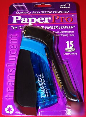 New stapler ~ paperpro ~ translucent blue ~ 1 finger