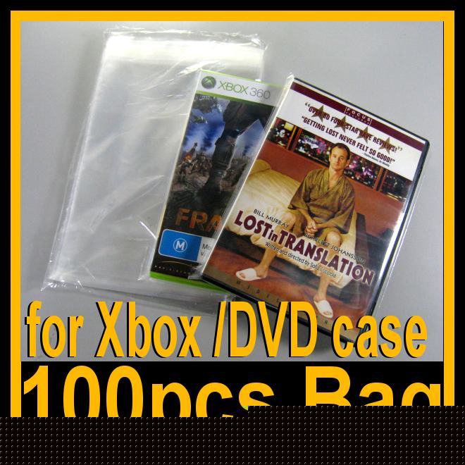 100 dvd case/box cello/poly wrap bag non shrink 6X8
