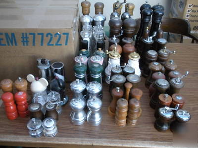 Large pepper mill collection, peppermills sea saltmills