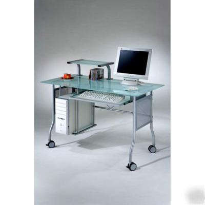 New glass computer desk office workstation table modern