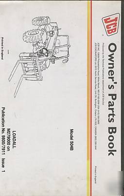 Jcb loadall parts book model 504 b