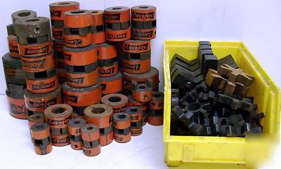 Large assorted lot of lovejoy jaw couplings and spiders