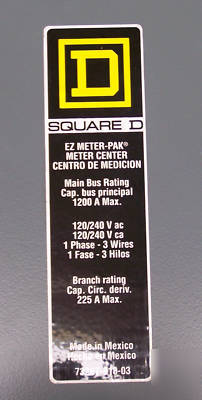 Square d ez meter pak 225 amp meter base EZM113225X