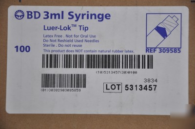 Bd 3ML luer lock lok syringe (100 case)