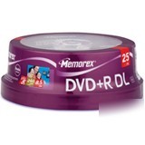 Memorex 05712 -25PK dvd+r dl 8X 8.5GB 240