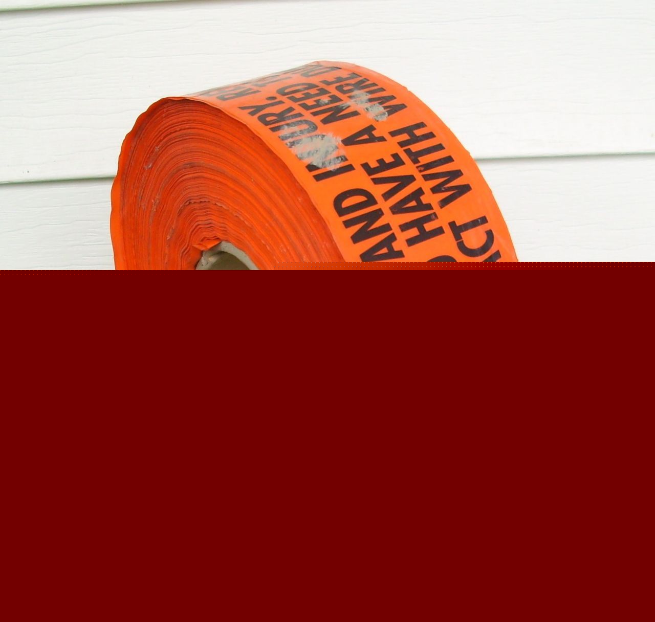 Red orange roll hazard marking warning tape electrical