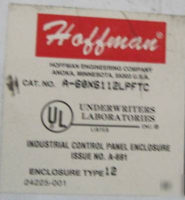 Hoffman two-door disconnect enclosure a-60X6112LPFTC 