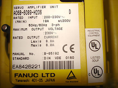 Fanuc servo amplifier units (10) available 